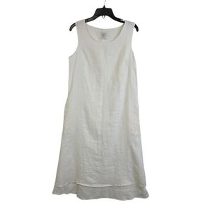 Vicci 100%Linen Midi Dress  with tie on the back to  adjust for better waist fit